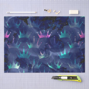 Papel De Seda Escamas de sirena oscuras místicas y tridente de o