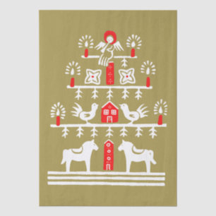 Papel De Seda Escándalo festivo lindo oro rojo blanco árbol de N