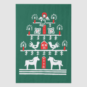 Papel De Seda Escándalo festivo lindo verde rojo árbol de Navida