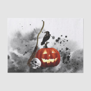 Papel De Seda Escandaloso Halloween Calabaza Crow Skull Witter B