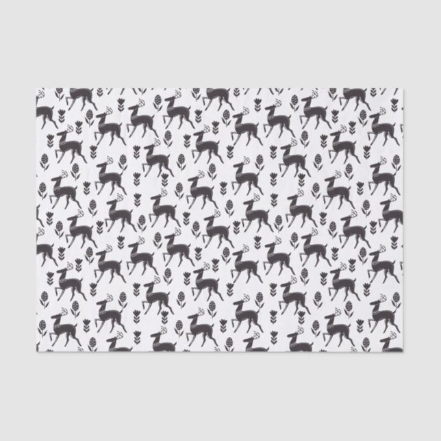 Papel De Seda Escandia Folk Art Deer (Anverso)