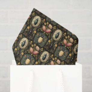 Papel De Seda Escarabajo Botánico Antiguo