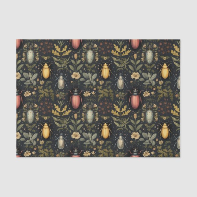 Papel De Seda Escarabajos y chinches florales (Anverso)