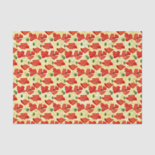 Papel De Seda Escarlata copia el patrón floral del amarillo dora