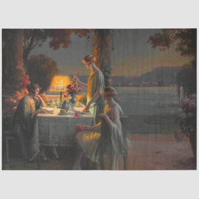 Papel De Seda Escena Art Deco de Delphin Enjolras Decoupage (Anverso)