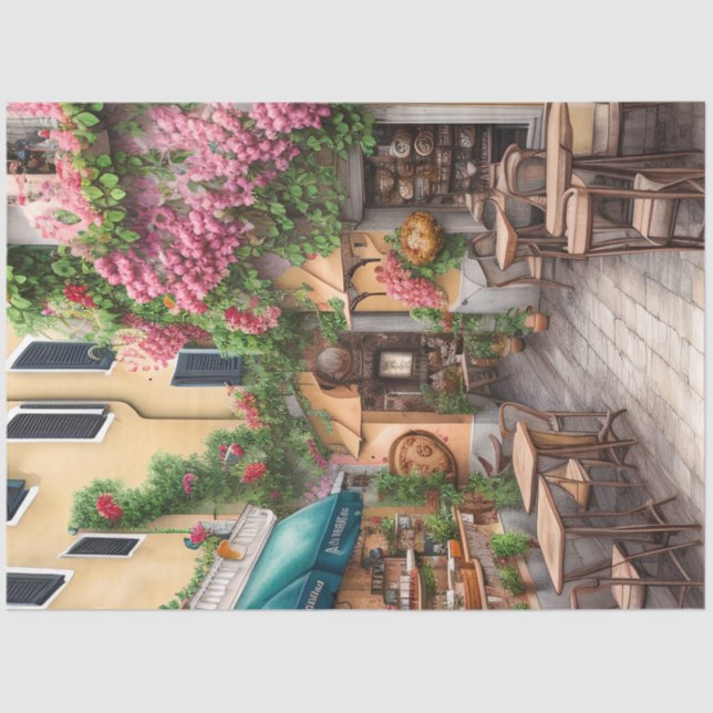 Papel De Seda Escena callejera italiana Ephemera Design Series 2 (Anverso)