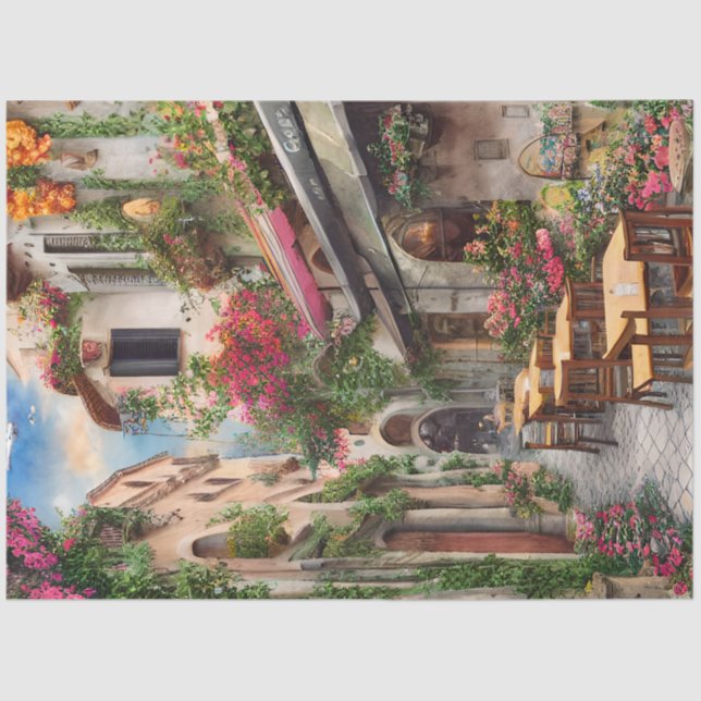 Papel De Seda Escena callejera italiana Ephemera Design Series 4 (Anverso)