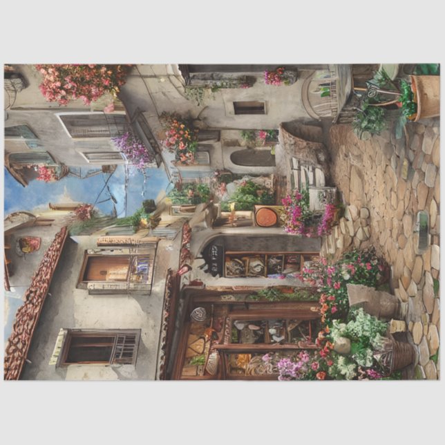 Papel De Seda Escena callejera italiana Ephemera serie de diseño (Anverso)