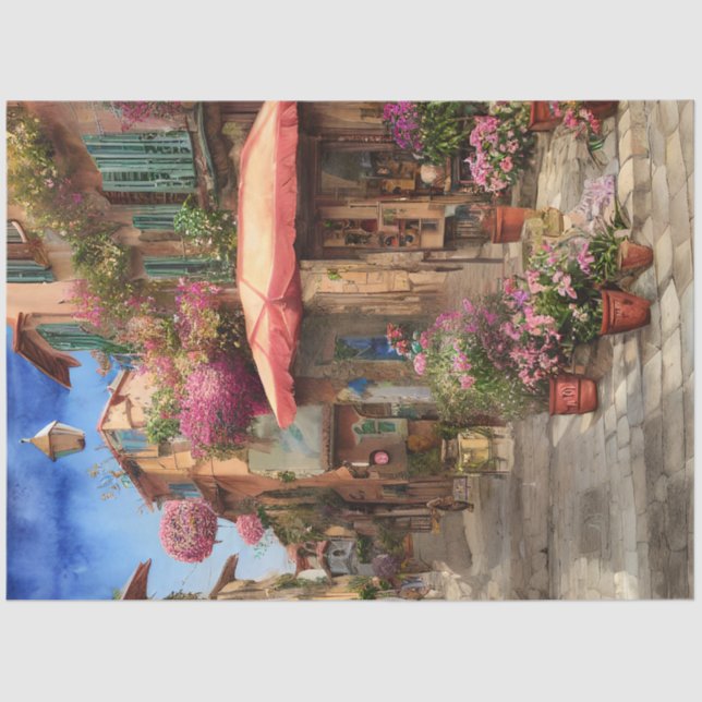 Papel De Seda Escena callejera italiana Ephemera serie de diseño (Anverso)