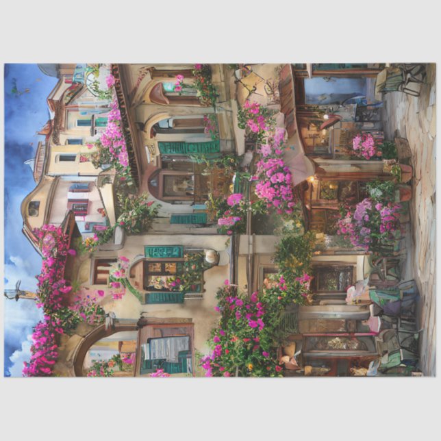 Papel De Seda Escena callejera italiana Ephemera serie de diseño (Anverso)