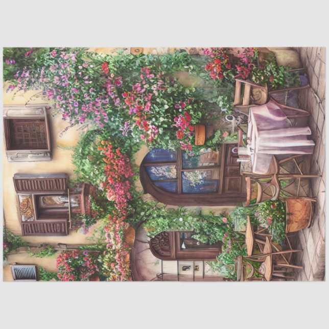 Papel De Seda Escena callejera italiana Ephemera serie de diseño (Anverso)