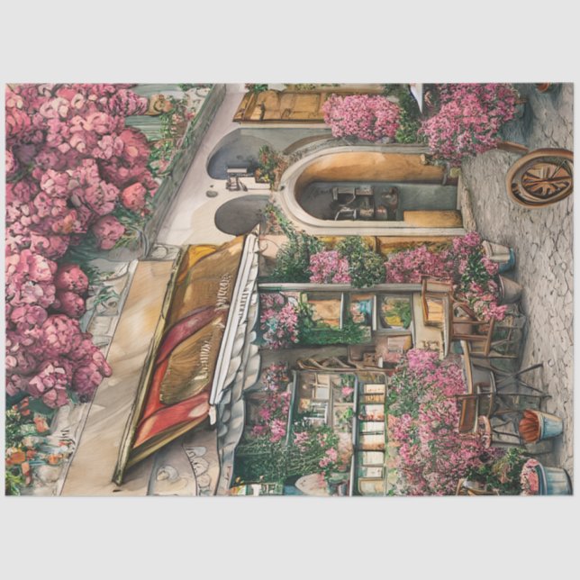 Papel De Seda Escena callejera italiana Ephemera serie de diseño (Anverso)