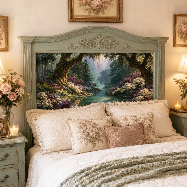 Papel De Seda Escena de decoupage de río turquesa con arco de ár (Subido por el creador)