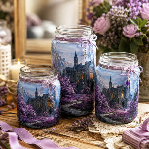 Papel De Seda Escena de Decoupage del Castillo Lavanda Gótico de
