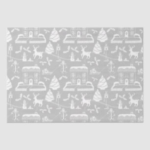 Papel De Seda Escena de invierno tradicional para Navidades