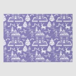 Papel De Seda Escena de invierno tradicional personalizada para 