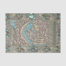 Papel De Seda Escena de la Natividad de las gemas turquesas de p