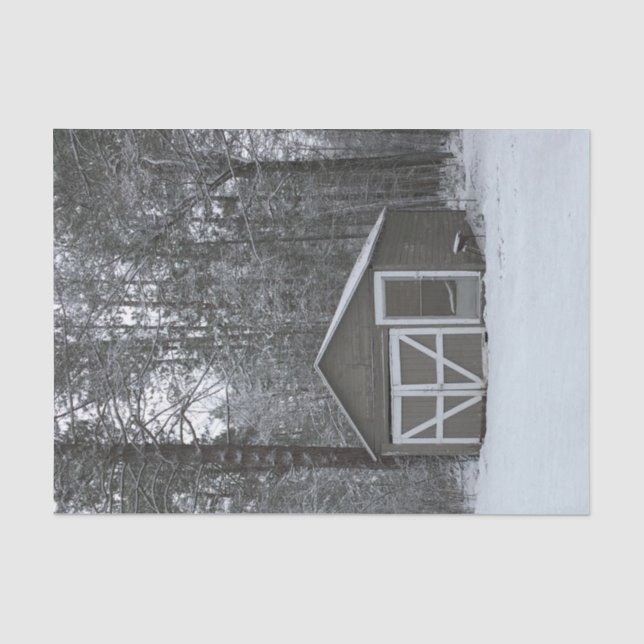 Papel De Seda Escena de la nieve del invierno (Anverso)