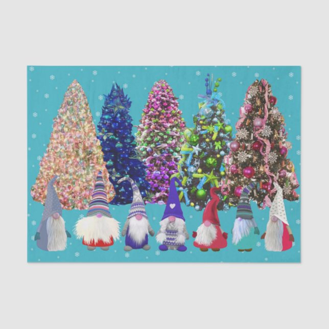 Papel De Seda Escena de Navidades Escándi Gnomes (Anverso)