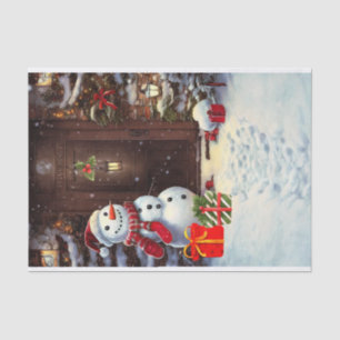 Papel De Seda Escena de Navidades Snowman