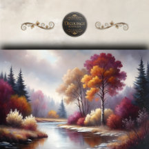 Escena de paisaje romántico de otoño junto al río 