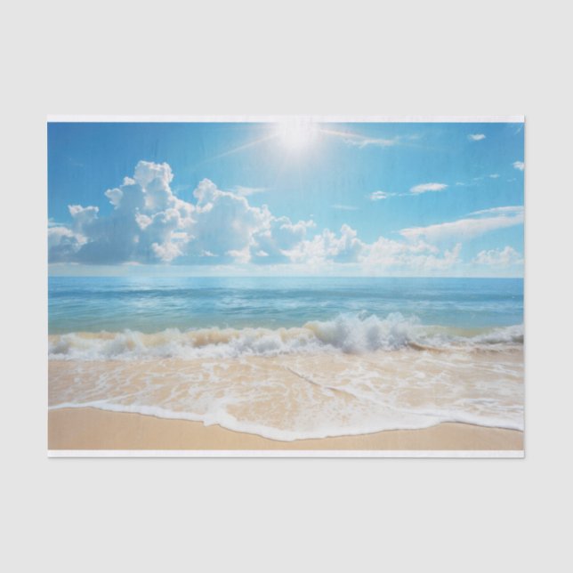 Papel De Seda Escena de playa soleada  (Anverso)