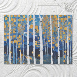 Papel De Seda Escena del árbol de la montaña Boho Mountain Aspen