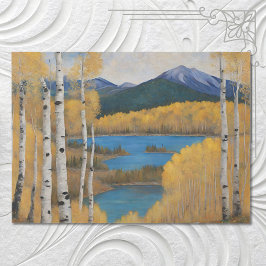 Papel De Seda Escena del árbol de la montaña Boho Mountain Aspen