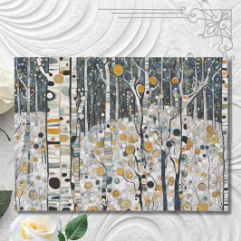 Papel De Seda Escena del árbol de la montaña Boho Mountain Aspen