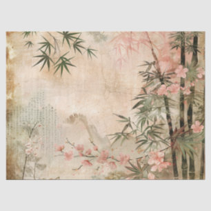 Papel De Seda Escena del Jardín de Flor de Cerezo (1)