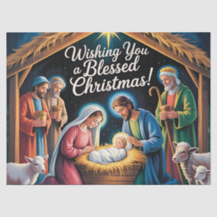 Papel De Seda Escena del Nacimiento Tarjeta de Navidad
