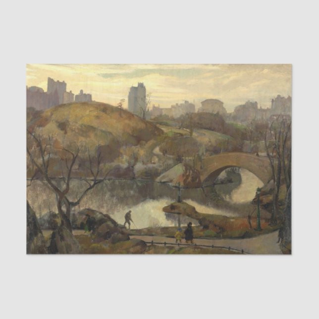 Papel De Seda Escena en Central Park (Nueva York, Nueva York, Es (Anverso)