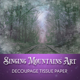 Papel De Seda Escena Mágica de Bosque Invernal Decoupage