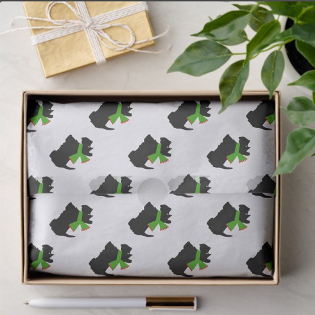 Papel De Seda Escocia Terrier Feliz Navidad (Cute Scottie tissue paper!)