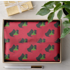 Papel De Seda Escocia Terrier Feliz Navidad