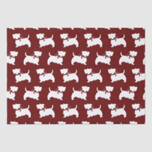 Papel De Seda Escocia Terrier Scotty Dog Tejido Escocés