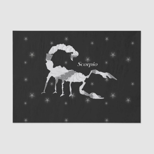 Papel De Seda Escorpio Zodiac Diseño Negro (Anverso)