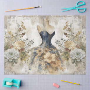 Papel De Seda Escrapbook floral de Ephemera con problemas
