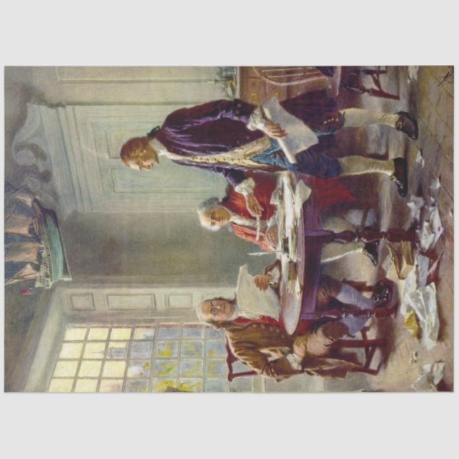 Papel De Seda Escribiendo la Declaración de Independencia (EEUU) (Anverso)