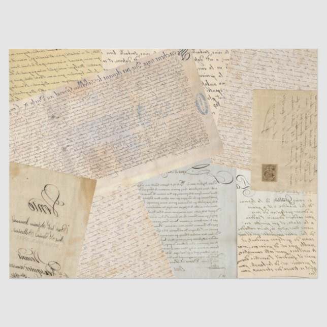 Papel De Seda Escritura a mano francesa incompleta (Anverso)