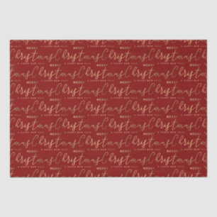 Papel De Seda Escritura de escritura de tipografía roja y dorada