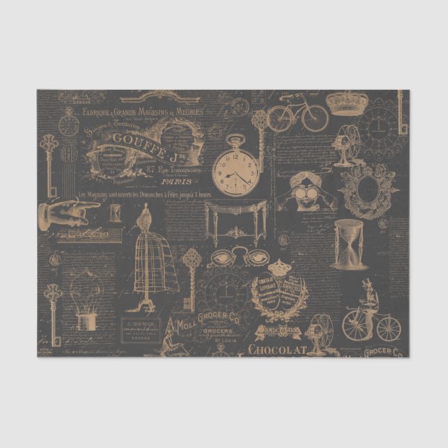 Papel De Seda Escritura el | Decoupage de París el | del estilo (Anverso)