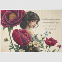 Papel De Seda Escritura Le Femme Victorian Rosas Decoupage