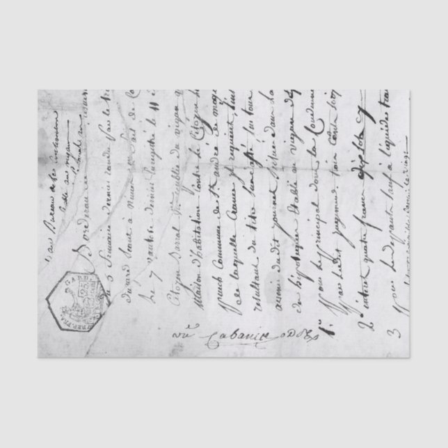 Papel De Seda Escritura manuscrita de guiones de época (Anverso)