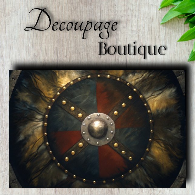 Papel De Seda Escudo Vikingo Decoupage (Viking Shield Decoupage Tissue Paper)