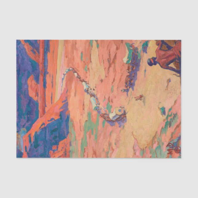 Papel De Seda Esculpiendo a los intrusos por Maynard Dixon (Anverso)