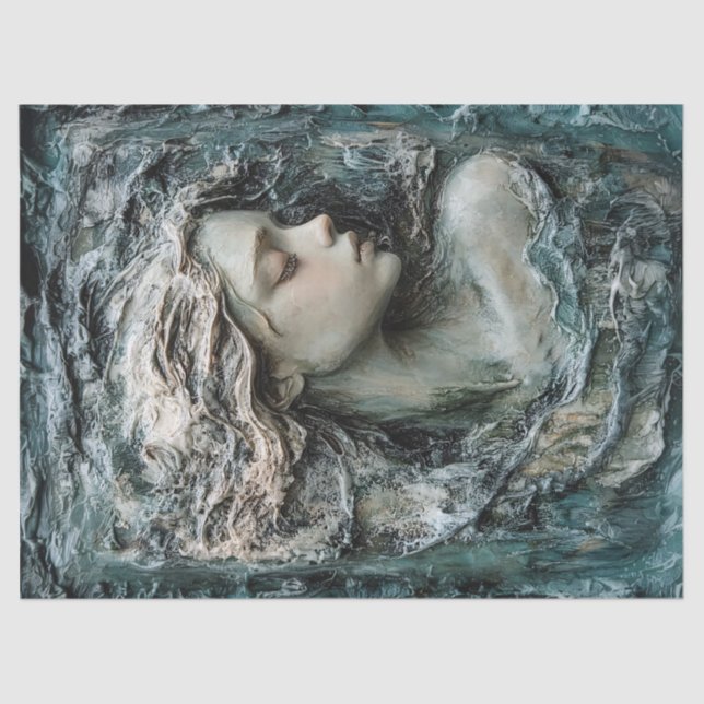 Papel De Seda Escultura del perfil de una mujer (Anverso)