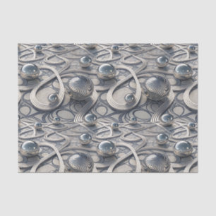 Papel De Seda Esferas cromadas 3D Arte de patrón abstracto futur