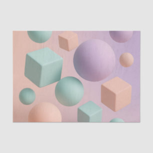 Papel De Seda Esferas geométricas de pastel Cubos