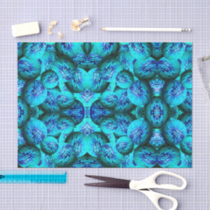 Papel De Seda Esferas turquesas y azules en óptica 3D
